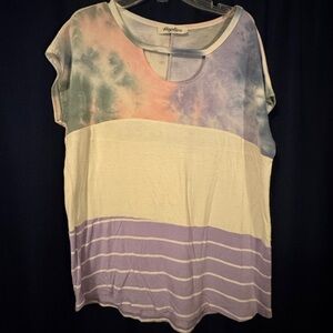 Haptics Pastel Tie-Dye Women's Short Sleeve Top